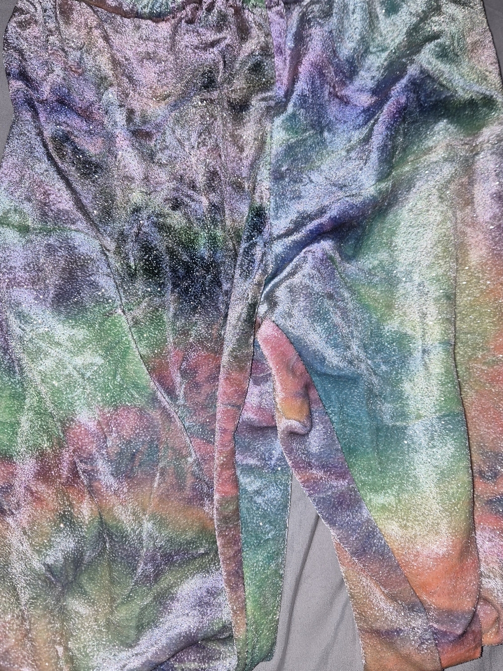 Gold Stitchws Multicolor Shimmer Velvet Leggings